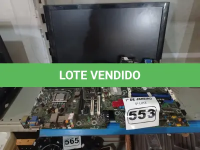 LOTE 553 - 02 MONITORES E 05 PLACAS MÃE MARCAS E MODELOS DIVERSOS. (NO ESTADO) ATENÇÃO! FAZER A VISITAÇÃO ANTES DE ARREMATAR, NÃO SABEMOS SE FUNCIONA. LEILÃO NÃO TEM GARANTIA E NEM DEVOLUÇÃO, SUJEITO A POSSÍVEIS AVARIAS VISÍVEIS/OCULTAS E/OU AUSÊNCIA DE COMPONENTES.