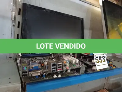 LOTE 553 - 02 MONITORES E 05 PLACAS MÃE MARCAS E MODELOS DIVERSOS. (NO ESTADO) ATENÇÃO! FAZER A VISITAÇÃO ANTES DE ARREMATAR, NÃO SABEMOS SE FUNCIONA. LEILÃO NÃO TEM GARANTIA E NEM DEVOLUÇÃO, SUJEITO A POSSÍVEIS AVARIAS VISÍVEIS/OCULTAS E/OU AUSÊNCIA DE COMPONENTES.