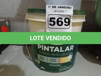 LOTE 569 - 01 BALDE DE TINTA IQUINE PINTALAR FOSCO-AVELUDADO 15L SEM A IDENTIFICAÇÃO DA COR. (NO ESTADO) ATENÇÃO! FAZER A VISITAÇÃO ANTES DE ARREMATAR, NÃO SABEMOS SE FUNCIONA. LEILÃO NÃO TEM GARANTIA E NEM DEVOLUÇÃO, SUJEITO A POSSÍVEIS AVARIAS VISÍVEIS/OCULTAS E/OU AUSÊNCIA DE COMPONENTES.
