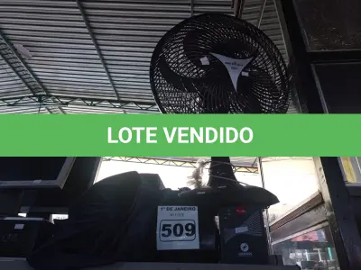 LOTE 509 - 01 NOBREAK, 01 ESTABILIZADOR, 01 COLCHÃO INFLÁVEL E 01 VENTILADOR MARCAS E MODELOS DIVERSOS. (NO ESTADO) ATENÇÃO! FAZER A VISITAÇÃO ANTES DE ARREMATAR, NÃO SABEMOS SE FUNCIONA. LEILÃO NÃO TEM GARANTIA E NEM DEVOLUÇÃO, SUJEITO A POSSÍVEIS AVARIAS VISÍVEIS/OCULTAS E/OU AUSÊNCIA DE COMPONENTES.