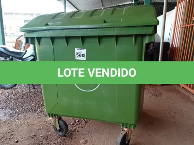 LOTE 580 - 01 CONTÊINER HDPE EN840 12000L.  (NO ESTADO) ATENÇÃO! FAZER A VISITAÇÃO ANTES DE ARREMATAR, NÃO SABEMOS SE FUNCIONA. LEILÃO NÃO TEM GARANTIA E NEM DEVOLUÇÃO, SUJEITO A POSSÍVEIS AVARIAS VISÍVEIS/OCULTAS E/OU AUSÊNCIA DE COMPONENTES.