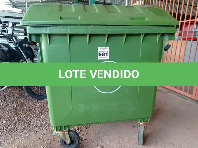 LOTE 581 - 01 CONTÊINER HDPE EN840 12000L.  (NO ESTADO) ATENÇÃO! FAZER A VISITAÇÃO ANTES DE ARREMATAR, NÃO SABEMOS SE FUNCIONA. LEILÃO NÃO TEM GARANTIA E NEM DEVOLUÇÃO, SUJEITO A POSSÍVEIS AVARIAS VISÍVEIS/OCULTAS E/OU AUSÊNCIA DE COMPONENTES.