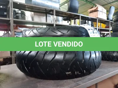 LOTE 525 - 02 PNEUS DE MOTO 100/80/17, 170/60/17. (NO ESTADO) ATENÇÃO! FAZER A VISITAÇÃO ANTES DE ARREMATAR, NÃO SABEMOS SE FUNCIONA. LEILÃO NÃO TEM GARANTIA E NEM DEVOLUÇÃO, SUJEITO A POSSÍVEIS AVARIAS VISÍVEIS/OCULTAS E/OU AUSÊNCIA DE COMPONENTES.
