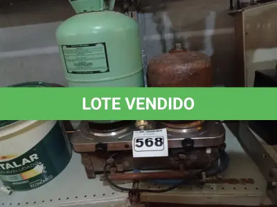 LOTE 568 - 02 FOGÕES DE 02 BOCAS SENDO 01 ELÉTRICO, 01 BOTIJÃO DE GÁS P2 E 01 BOTIJÃO DE GÁS R22 “VAZIOS”. (NO ESTADO) ATENÇÃO! FAZER A VISITAÇÃO ANTES DE ARREMATAR, NÃO SABEMOS SE FUNCIONA. LEILÃO NÃO TEM GARANTIA E NEM DEVOLUÇÃO, SUJEITO A POSSÍVEIS AVARIAS VISÍVEIS/OCULTAS E/OU AUSÊNCIA DE COMPONENTES.
