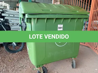 LOTE 581 - 01 CONTÊINER HDPE EN840 12000L.  (NO ESTADO) ATENÇÃO! FAZER A VISITAÇÃO ANTES DE ARREMATAR, NÃO SABEMOS SE FUNCIONA. LEILÃO NÃO TEM GARANTIA E NEM DEVOLUÇÃO, SUJEITO A POSSÍVEIS AVARIAS VISÍVEIS/OCULTAS E/OU AUSÊNCIA DE COMPONENTES.