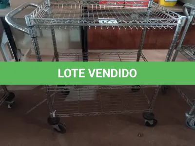 LOTE 177 - 01 CARRINHO PARA TRANSPORTE DE UTENSILIOS COM TRES DIVISOES. (NO ESTADO) ATENÇÃO! FAZER A VISITAÇÃO ANTES DE ARREMATAR, NÃO SABEMOS SE FUNCIONA. LEILÃO NÃO TEM GARANTIA E NEM DEVOLUÇÃO, SUJEITO A POSSÍVEIS AVARIAS VISÍVEIS/OCULTAS E/OU AUSÊNCIA DE COMPONENTES.