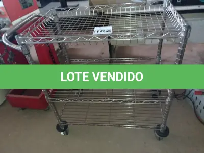 LOTE 182 - 01 CARRINHO PARA TRANSPORTE DE UTENSILIOS COM TRES DIVISOES. (NO ESTADO) ATENÇÃO! FAZER A VISITAÇÃO ANTES DE ARREMATAR, NÃO SABEMOS SE FUNCIONA. LEILÃO NÃO TEM GARANTIA E NEM DEVOLUÇÃO, SUJEITO A POSSÍVEIS AVARIAS VISÍVEIS/OCULTAS E/OU AUSÊNCIA DE COMPONENTES.