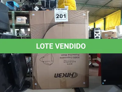 LOTE 201 - 01 CAIXA COM APROXIMADAMENTE 1.000 MASCARAS DESCARTÁVEIS KN95 . (NO ESTADO) ATENÇÃO! FAZER A VISITAÇÃO ANTES DE ARREMATAR, NÃO SABEMOS SE FUNCIONA. LEILÃO NÃO TEM GARANTIA E NEM DEVOLUÇÃO, SUJEITO A POSSÍVEIS AVARIAS VISÍVEIS/OCULTAS E/OU AUSÊNCIA DE COMPONENTES.