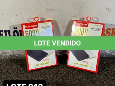 LOTE 013 - 02 POWERBANKS DE 5000MAH MODELO SLIM( NOVO ) ( NO ESTADO )