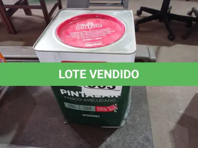 LOTE 563 - 01 LATA DE TINTA IQUINE PINTALAR FOSCO AVELUDADO 18L COR PÊSSEGO. (NO ESTADO) ATENÇÃO! FAZER A VISITAÇÃO ANTES DE ARREMATAR, NÃO SABEMOS SE FUNCIONA. LEILÃO NÃO TEM GARANTIA E NEM DEVOLUÇÃO, SUJEITO A POSSÍVEIS AVARIAS VISÍVEIS/OCULTAS E/OU AUSÊNCIA DE COMPONENTES.