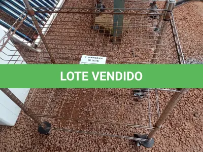 LOTE 575 - 01 CARRINHO PARA TRANSPORTE DE ALIMENTOS. (NO ESTADO) ATENÇÃO! FAZER A VISITAÇÃO ANTES DE ARREMATAR, NÃO SABEMOS SE FUNCIONA. LEILÃO NÃO TEM GARANTIA E NEM DEVOLUÇÃO, SUJEITO A POSSÍVEIS AVARIAS VISÍVEIS/OCULTAS E/OU AUSÊNCIA DE COMPONENTES.