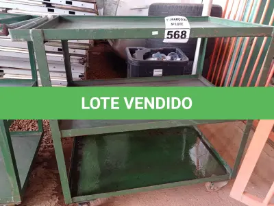 LOTE 568 - 01 CARRINHO DE FERRO COM RODINHAS E 03 BANDEJAS. (NO ESTADO) ATENÇÃO! FAZER A VISITAÇÃO ANTES DE ARREMATAR, NÃO SABEMOS SE FUNCIONA. LEILÃO NÃO TEM GARANTIA E NEM DEVOLUÇÃO, SUJEITO A POSSÍVEIS AVARIAS VISÍVEIS/OCULTAS E/OU AUSÊNCIA DE COMPONENTES.