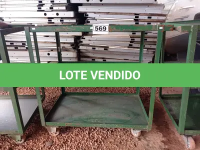 LOTE 569 - 01 CARRINHO DE FERRO COM RODINHAS E 03 BANDEJAS. (NO ESTADO) ATENÇÃO! FAZER A VISITAÇÃO ANTES DE ARREMATAR, NÃO SABEMOS SE FUNCIONA. LEILÃO NÃO TEM GARANTIA E NEM DEVOLUÇÃO, SUJEITO A POSSÍVEIS AVARIAS VISÍVEIS/OCULTAS E/OU AUSÊNCIA DE COMPONENTES.