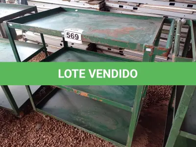 LOTE 569 - 01 CARRINHO DE FERRO COM RODINHAS E 03 BANDEJAS. (NO ESTADO) ATENÇÃO! FAZER A VISITAÇÃO ANTES DE ARREMATAR, NÃO SABEMOS SE FUNCIONA. LEILÃO NÃO TEM GARANTIA E NEM DEVOLUÇÃO, SUJEITO A POSSÍVEIS AVARIAS VISÍVEIS/OCULTAS E/OU AUSÊNCIA DE COMPONENTES.