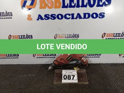 LOTE 087 - 01 PARAFUSADEIRA/FURADEIRA MARCA SCHUZ 220V. (NO ESTADO) ATENÇÃO! FAZER A VISITAÇÃO ANTES DE ARREMATAR, NÃO SABEMOS SE FUNCIONA. LEILÃO NÃO TEM GARANTIA E NEM DEVOLUÇÃO, SUJEITO A POSSÍVEIS AVARIAS VISÍVEIS/OCULTAS E/OU AUSÊNCIA DE COMPONENTES.