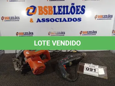 LOTE 091 - 01 MARTELETE MARCA BOSCH E 01 SERRA CIRCULAR DE 1400WATTS MARCA BLACKEDECKER. (NO ESTADO) ATENÇÃO! FAZER A VISITAÇÃO ANTES DE ARREMATAR, NÃO SABEMOS SE FUNCIONA. LEILÃO NÃO TEM GARANTIA E NEM DEVOLUÇÃO, SUJEITO A POSSÍVEIS AVARIAS VISÍVEIS/OCULTAS E/OU AUSÊNCIA DE COMPONENTES.