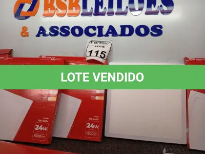 LOTE 115 - 01 LOTE COM DIVERSAS LUMINÁRIAS PAINEL DE LED. (NO ESTADO) ATENÇÃO! FAZER A VISITAÇÃO ANTES DE ARREMATAR, NÃO SABEMOS SE FUNCIONA. LEILÃO NÃO TEM GARANTIA E NEM DEVOLUÇÃO, SUJEITO A POSSÍVEIS AVARIAS VISÍVEIS/OCULTAS E/OU AUSÊNCIA DE COMPONENTES.