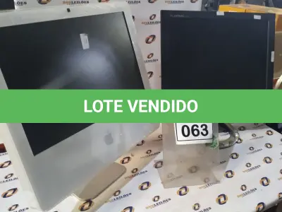 LOTE 063 - 01 IMAC E 01 MONITOR MARCA LG. (NO ESTADO) ATENÇÃO! FAZER A VISITAÇÃO ANTES DE ARREMATAR, NÃO SABEMOS SE FUNCIONA, LEILÃO NÃO TEM GARANTIA E NEM DEVOLUÇÃO, SUJEITO A POSSÍVEIS AVARIAS VISÍVEIS/OCULTAS E/OU AUSÊNCIA DE COMPONENTES.