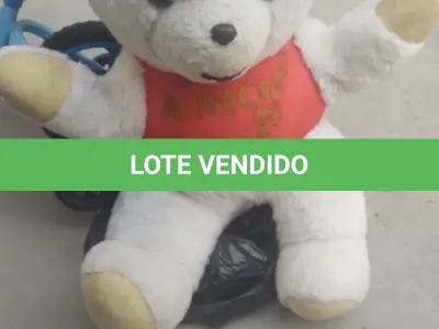 LOTE 402 - 01 LOTE COM UMA BICICLETA INFANTIL SEM USO E UM URSO GRANDE. (NO ESTADO) ATENÇÃO! FAZER A VISITAÇÃO ANTES DE ARREMATAR, NÃO SABEMOS SE FUNCIONA, LEILÃO NÃO TEM GARANTIA E NEM DEVOLUÇÃO, SUJEITO A POSSÍVEIS AVARIAS VISÍVEIS/OCULTAS E/OU AUSÊNCIA DE COMPONENTES.