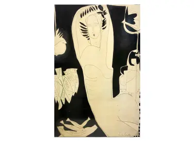 LOTE 002 - 01 GRAVURA, 68X45 CM.