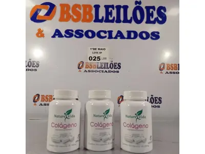LOTE 025 - 03 FRASCOS DE COLÁGENO (NATURE VIDA 120 CAPSULAS CADA). (NO ESTADO, LEILÃO NÃO TEM GARANTIA E NEM DEVOLUÇÃO, SUJEITO A POSSÍVEIS AVARIAS VISÍVEIS/OCULTAS E/OU AUSÊNCIA DE COMPONENTES).
