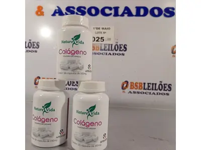LOTE 025 - 03 FRASCOS DE COLÁGENO (NATURE VIDA 120 CAPSULAS CADA). (NO ESTADO, LEILÃO NÃO TEM GARANTIA E NEM DEVOLUÇÃO, SUJEITO A POSSÍVEIS AVARIAS VISÍVEIS/OCULTAS E/OU AUSÊNCIA DE COMPONENTES).