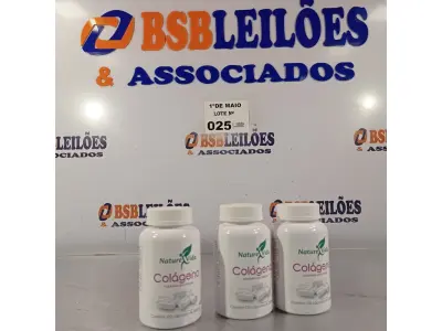 LOTE 025 - 03 FRASCOS DE COLÁGENO (NATURE VIDA 120 CAPSULAS CADA). (NO ESTADO, LEILÃO NÃO TEM GARANTIA E NEM DEVOLUÇÃO, SUJEITO A POSSÍVEIS AVARIAS VISÍVEIS/OCULTAS E/OU AUSÊNCIA DE COMPONENTES).