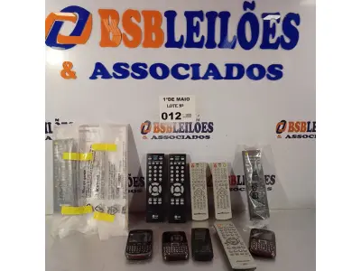 LOTE 012 - 04 CELULARES MARCAS E MODELOS DIVERSOS, 02 CONTROLES DE RECEIVER ONKYO, 02 CONTROLES DE TV LG, 02 CONTROLES DE DVD BRITÂNIA E 01 CONTROLE DE DVD PIONEER. (NO ESTADO, LEILÃO NÃO TEM GARANTIA E NEM DEVOLUÇÃO, SUJEITO A POSSÍVEIS AVARIAS VISÍVEIS/OCULTAS E/OU AUSÊNCIA DE COMPONENTES).