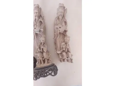 LOTE 037 - ESCULTURA CHINESAS PRA RESTAURAR (NO ESTADO)