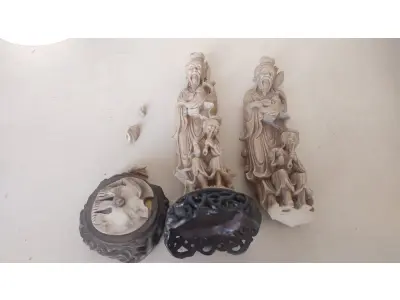 LOTE 037 - ESCULTURA CHINESAS PRA RESTAURAR (NO ESTADO)
