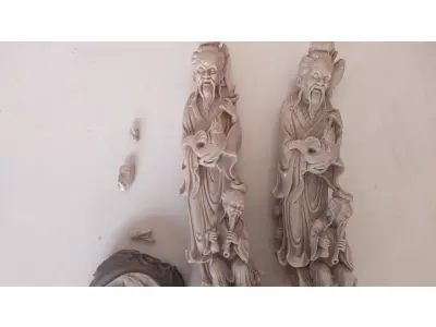 LOTE 037 - ESCULTURA CHINESAS PRA RESTAURAR (NO ESTADO)