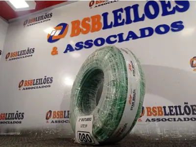 LOTE 080 - 01 ROLO DE CABO FLEXÍVEL 100M 10MM NA COR VERDE. (NO ESTADO) ATENÇÃO! FAZER A VISITAÇÃO ANTES DE ARREMATAR, NÃO SABEMOS SE FUNCIONA. LEILÃO NÃO TEM GARANTIA E NEM DEVOLUÇÃO, SUJEITO A POSSÍVEIS AVARIAS VISÍVEIS/OCULTAS E/OU AUSÊNCIA DE COMPONENTES.
