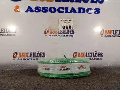 LOTE 060 - 01 ROLO DE CABO FLEXÍVEL 100M 4MM NA COR VERDE. (NO ESTADO) ATENÇÃO! FAZER A VISITAÇÃO ANTES DE ARREMATAR, NÃO SABEMOS SE FUNCIONA. LEILÃO NÃO TEM GARANTIA E NEM DEVOLUÇÃO, SUJEITO A POSSÍVEIS AVARIAS VISÍVEIS/OCULTAS E/OU AUSÊNCIA DE COMPONENTES.