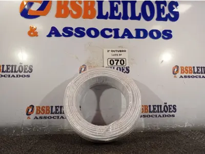 LOTE 070 - 01 ROLO DE CABO FLEXÍVEL 100M 4MM NA COR VERDE. (NO ESTADO) ATENÇÃO! FAZER A VISITAÇÃO ANTES DE ARREMATAR, NÃO SABEMOS SE FUNCIONA. LEILÃO NÃO TEM GARANTIA E NEM DEVOLUÇÃO, SUJEITO A POSSÍVEIS AVARIAS VISÍVEIS/OCULTAS E/OU AUSÊNCIA DE COMPONENTES.