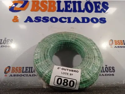 LOTE 080 - 01 ROLO DE CABO FLEXÍVEL 100M 10MM NA COR VERDE. (NO ESTADO) ATENÇÃO! FAZER A VISITAÇÃO ANTES DE ARREMATAR, NÃO SABEMOS SE FUNCIONA. LEILÃO NÃO TEM GARANTIA E NEM DEVOLUÇÃO, SUJEITO A POSSÍVEIS AVARIAS VISÍVEIS/OCULTAS E/OU AUSÊNCIA DE COMPONENTES.