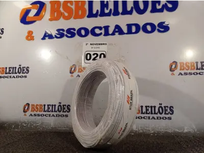 LOTE 020 - 01 ROLO DE CABO FLEXÍVEL 100M 1X4MM NA COR BRANCA(NOVO). (NO ESTADO) ATENÇÃO! FAZER A VISITAÇÃO ANTES DE ARREMATAR, NÃO SABEMOS SE FUNCIONA. LEILÃO NÃO TEM GARANTIA E NEM DEVOLUÇÃO, SUJEITO A POSSÍVEIS AVARIAS VISÍVEIS/OCULTAS E/OU AUSÊNCIA DE COMPONENTES.
