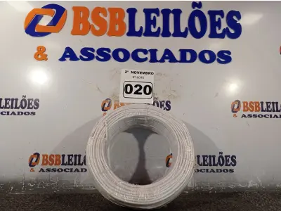LOTE 020 - 01 ROLO DE CABO FLEXÍVEL 100M 1X4MM NA COR BRANCA(NOVO). (NO ESTADO) ATENÇÃO! FAZER A VISITAÇÃO ANTES DE ARREMATAR, NÃO SABEMOS SE FUNCIONA. LEILÃO NÃO TEM GARANTIA E NEM DEVOLUÇÃO, SUJEITO A POSSÍVEIS AVARIAS VISÍVEIS/OCULTAS E/OU AUSÊNCIA DE COMPONENTES.