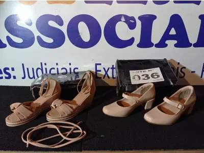 LOTE 036 - 02 – PARES DE CALÇADOS FEMININO Nº 35 (NO ESTADO, NÃO SABEMOS SE FUNCIONA. LEILÃO NÃO TEM GARANTIA E NEM DEVOLUÇÃO, SUJEITO A POSSÍVEIS AVARIAS VISÍVEIS/OCULTAS E/OU AUSÊNCIA DE COMPONENTES)