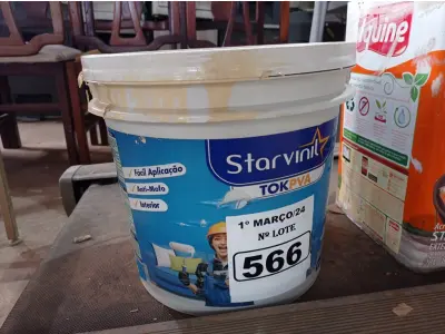 LOTE 566 - 01 BALDE DE MASSA ACRÍLICA STAR VINIL TOK PVA 16L. (NO ESTADO) ATENÇÃO! FAZER A VISITAÇÃO ANTES DE ARREMATAR, NÃO SABEMOS SE FUNCIONA. LEILÃO NÃO TEM GARANTIA E NEM DEVOLUÇÃO, SUJEITO A POSSÍVEIS AVARIAS VISÍVEIS/OCULTAS E/OU AUSÊNCIA DE COMPONENTES.