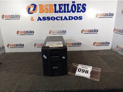 LOTE 098 - 01 NOBREAK MARCA APC MODELO SMART-UPS 1.500. (NO ESTADO) ATENÇÃO! FAZER A VISITAÇÃO ANTES DE ARREMATAR, NÃO SABEMOS SE FUNCIONA. LEILÃO NÃO TEM GARANTIA E NEM DEVOLUÇÃO, SUJEITO A POSSÍVEIS AVARIAS VISÍVEIS/OCULTAS E/OU AUSÊNCIA DE COMPONENTES.