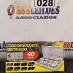 LOTE 028 - 01 JOGO DE SOQUETE SEXTAVADO COM 40 PEÇAS. (NO ESTADO) ATENÇÃO! FAZER A VISITAÇÃO ANTES DE ARREMATAR, NÃO SABEMOS SE FUNCIONA. LEILÃO NÃO TEM GARANTIA E NEM DEVOLUÇÃO, SUJEITO A POSSÍVEIS AVARIAS VISÍVEIS/OCULTAS E/OU AUSÊNCIA DE COMPONENTES.