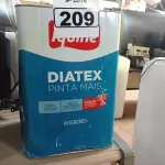 LOTE 209 - 01 LATA DE TINTA IQUINE DIATEX PINTA MAIS 18L FOSCO BASE “P”. (NO ESTADO) ATENÇÃO! FAZER A VISITAÇÃO ANTES DE ARREMATAR, NÃO SABEMOS SE FUNCIONA. LEILÃO NÃO TEM GARANTIA E NEM DEVOLUÇÃO, SUJEITO A POSSÍVEIS AVARIAS VISÍVEIS/OCULTAS E/OU AUSÊNCIA DE COMPONENTES.