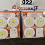 LOTE 022 - 02 KIT’S DE LÂMPADAS DE LED COM CONTROLE REMOTO. (NO ESTADO) ATENÇÃO! FAZER A VISITAÇÃO ANTES DE ARREMATAR, NÃO SABEMOS SE FUNCIONA. LEILÃO NÃO TEM GARANTIA E NEM DEVOLUÇÃO, SUJEITO A POSSÍVEIS AVARIAS VISÍVEIS/OCULTAS E/OU AUSÊNCIA DE COMPONENTES.