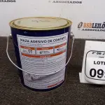 01 LATA DE ADESIVO DE CONTATO 2,80KG MARCA MAZA. (NO ESTADO) ATENÇÃO! FAZER A VISITAÇÃO ANTES DE ARREMATAR, NÃO SABEMOS SE FUNCIONA, LEILÃO NÃO TEM GARANTIA E NEM DEVOLUÇÃO, SUJEITO A POSSÍVEIS AVARIAS VISÍVEIS/OCULTAS E/OU AUSÊNCIA DE COMPONENTES.