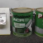 02 LATAS DE TINTA ACRÍLICA DE 3,6L NA COR LUAR DO SERTÃO FOSCO MARCA PROFISSIONAL ACR. (NO ESTADO) ATENÇÃO! FAZER A VISITAÇÃO ANTES DE ARREMATAR, NÃO SABEMOS SE FUNCIONA, LEILÃO NÃO TEM GARANTIA E NEM DEVOLUÇÃO, SUJEITO A POSSÍVEIS AVARIAS VISÍVEIS/OCULTAS E/OU AUSÊNCIA DE COMPONENTES.