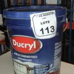 01 BALDE DE TINTA ACRÍLICA NA COR MELÃO ROSA FOSCO DE 18L MARCA DUCRYL. (NO ESTADO) ATENÇÃO! FAZER A VISITAÇÃO ANTES DE ARREMATAR, NÃO SABEMOS SE FUNCIONA, LEILÃO NÃO TEM GARANTIA E NEM DEVOLUÇÃO, SUJEITO A POSSÍVEIS AVARIAS VISÍVEIS/OCULTAS E/OU AUSÊNCIA DE COMPONENTES.
