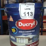 01 BALDE DE TINTA ACRÍLICA NA COR MELÃO ROSA FOSCO DE 18L MARCA DUCRYL. (NO ESTADO) ATENÇÃO! FAZER A VISITAÇÃO ANTES DE ARREMATAR, NÃO SABEMOS SE FUNCIONA, LEILÃO NÃO TEM GARANTIA E NEM DEVOLUÇÃO, SUJEITO A POSSÍVEIS AVARIAS VISÍVEIS/OCULTAS E/OU AUSÊNCIA DE COMPONENTES.