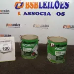 02 LATAS DE TINTA ACRÍLICA DE 3,6L NA COR LUAR DO SERTÃO FOSCO MARCA PROFISSIONAL ACR. (NO ESTADO) ATENÇÃO! FAZER A VISITAÇÃO ANTES DE ARREMATAR, NÃO SABEMOS SE FUNCIONA, LEILÃO NÃO TEM GARANTIA E NEM DEVOLUÇÃO, SUJEITO A POSSÍVEIS AVARIAS VISÍVEIS/OCULTAS E/OU AUSÊNCIA DE COMPONENTES.