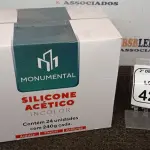 24 UNIDADES DE SILICONE ACÉTICO INCOLOR COM 240G CADA MARCA MONUMENTAL. (NO ESTADO) ATENÇÃO! FAZER A VISITAÇÃO ANTES DE ARREMATAR, NÃO SABEMOS SE FUNCIONA, LEILÃO NÃO TEM GARANTIA E NEM DEVOLUÇÃO, SUJEITO A POSSÍVEIS AVARIAS VISÍVEIS/OCULTAS E/OU AUSÊNCIA DE COMPONENTES.