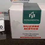 24 UNIDADES DE SILICONE ACÉTICO INCOLOR COM 240G CADA MARCA MONUMENTAL. (NO ESTADO) ATENÇÃO! FAZER A VISITAÇÃO ANTES DE ARREMATAR, NÃO SABEMOS SE FUNCIONA, LEILÃO NÃO TEM GARANTIA E NEM DEVOLUÇÃO, SUJEITO A POSSÍVEIS AVARIAS VISÍVEIS/OCULTAS E/OU AUSÊNCIA DE COMPONENTES.